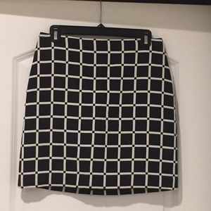 Ann Taylor black and white check mini skirt